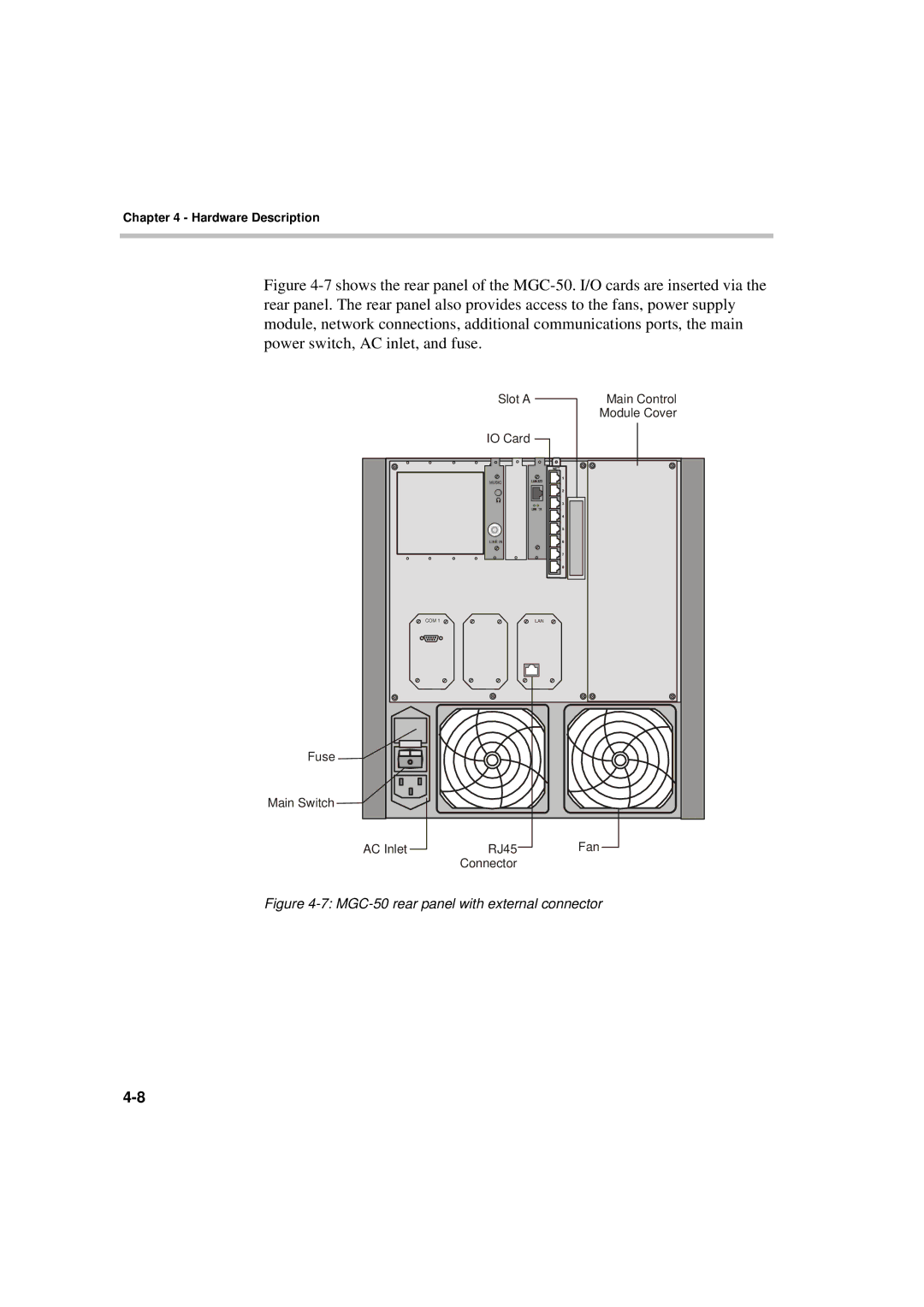 Polycom MGC-50/MGC-100 installation manual MGC-50 rear panel with external connector 