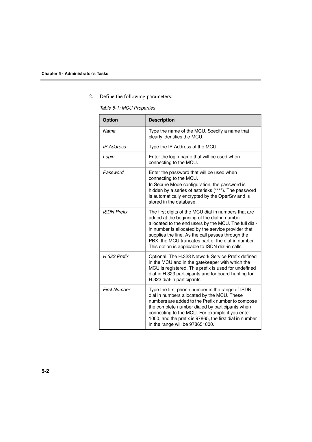 Polycom MGC WebCommander Version 9.0 manual MCU Properties 