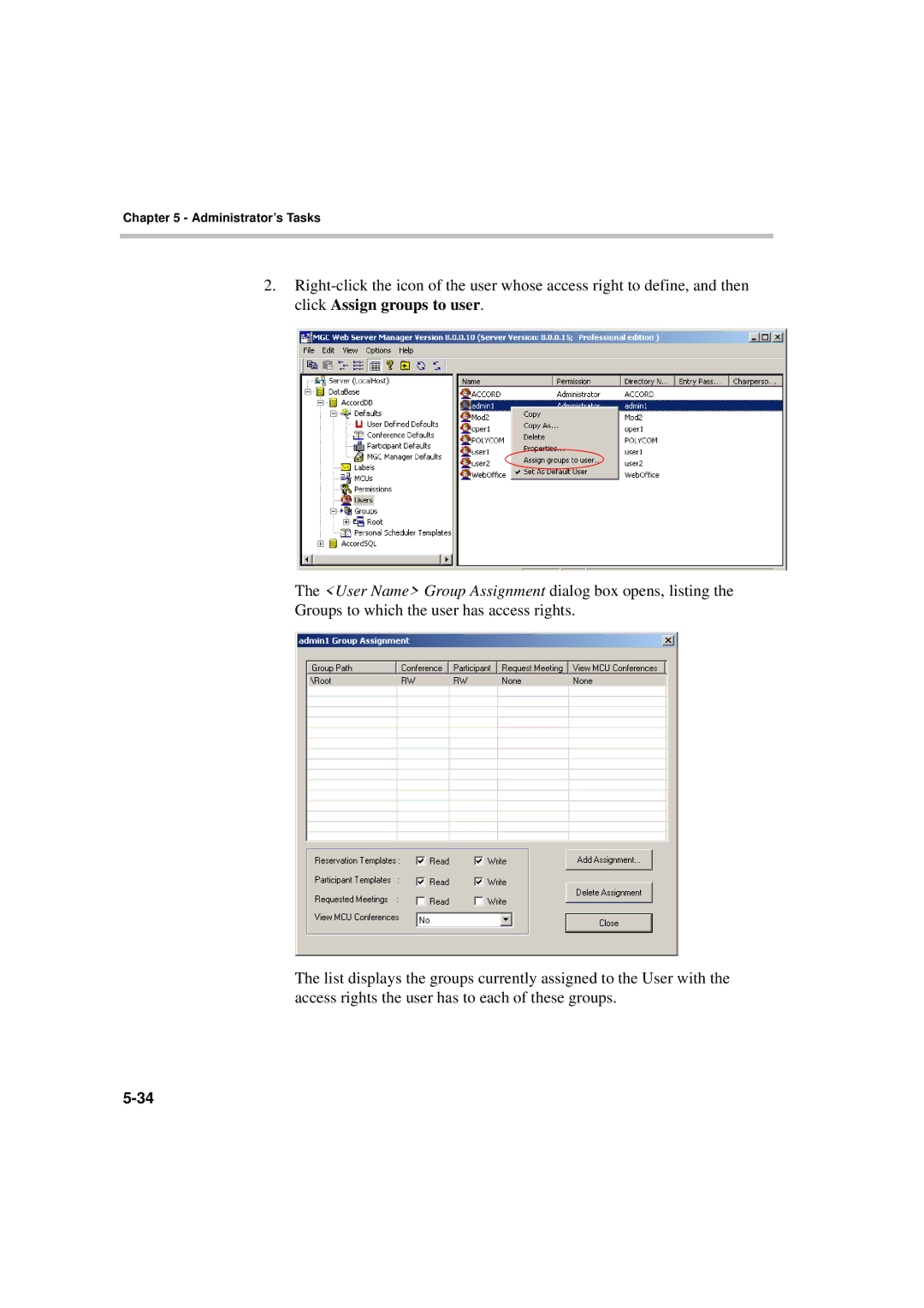 Polycom MGC WebCommander Version 9.0 manual Administrator’s Tasks 