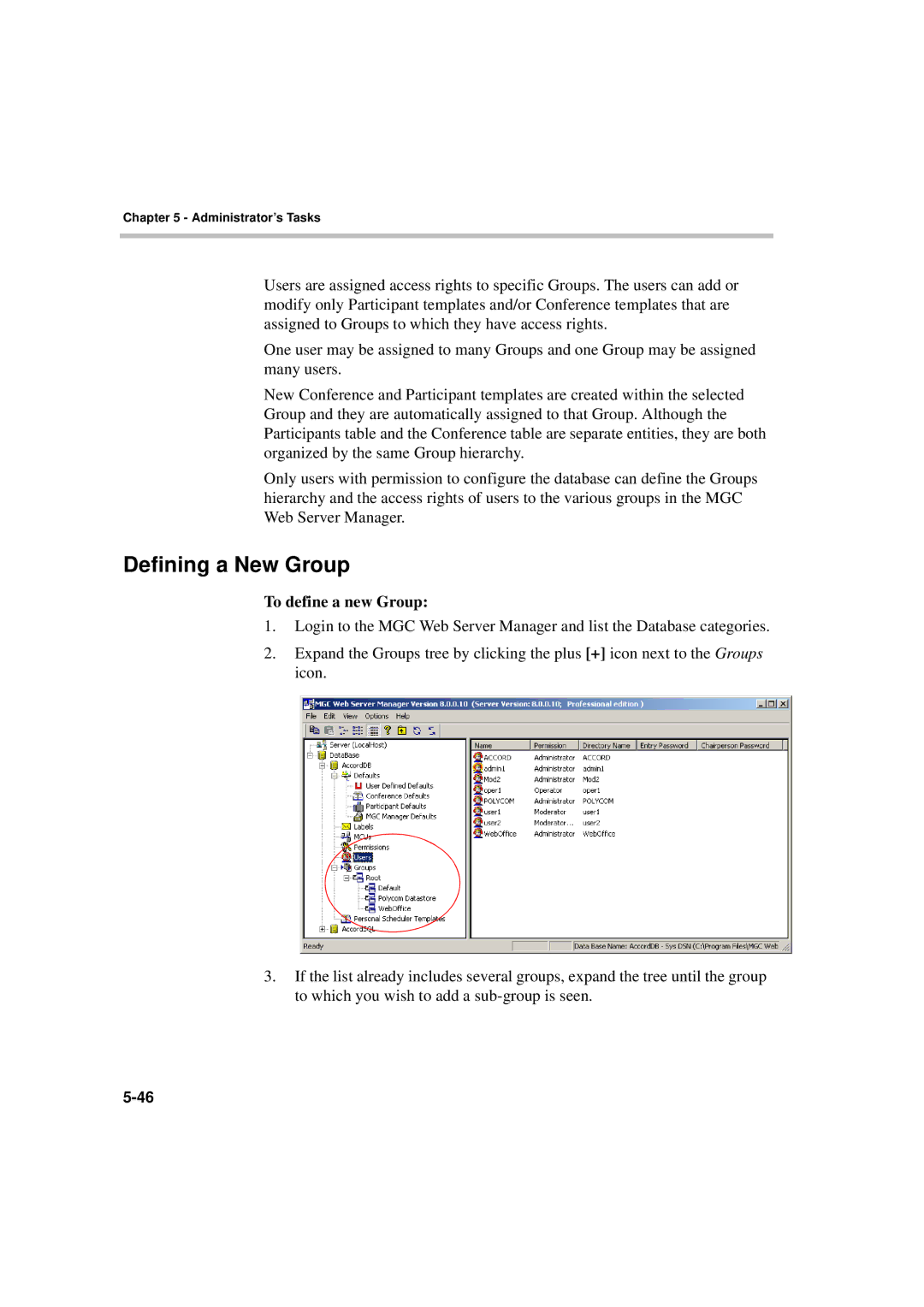 Polycom MGC WebCommander Version 9.0 manual Defining a New Group, To define a new Group 