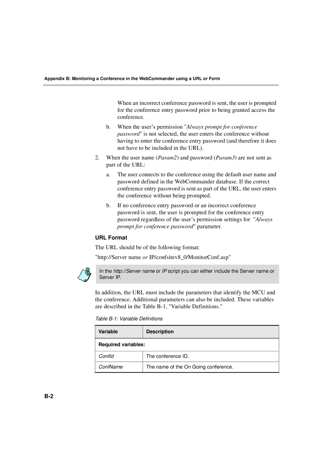 Polycom MGC WebCommander Version 9.0 manual URL Format 