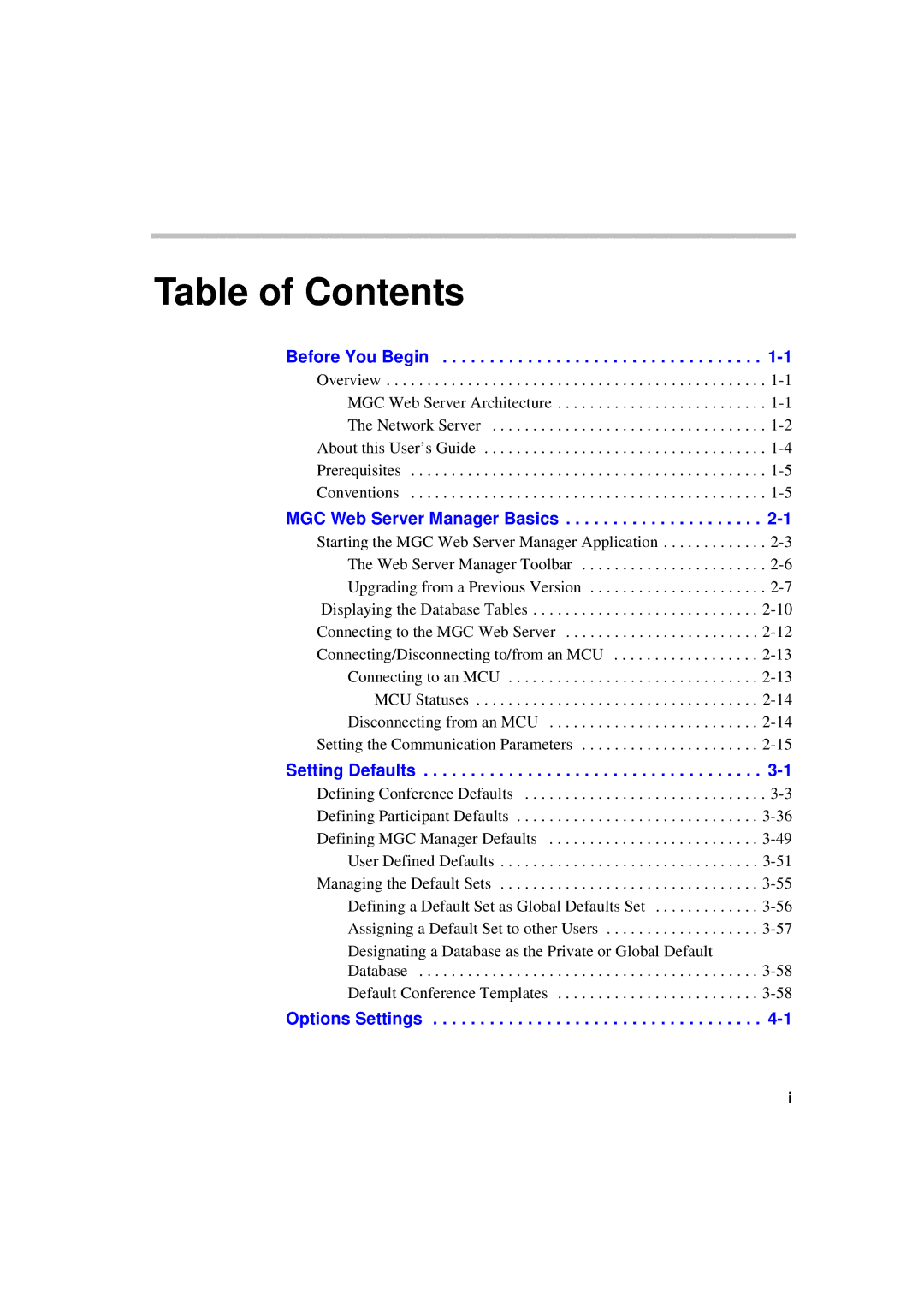 Polycom MGC WebCommander Version 9.0 manual Table of Contents 