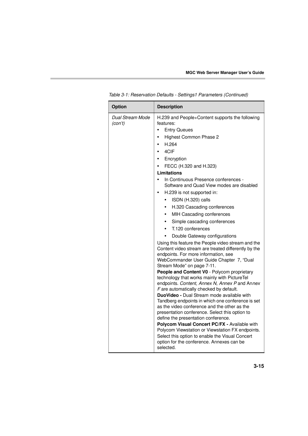 Polycom MGC WebCommander Version 9.0 manual Limitations, Double Gateway configurations 