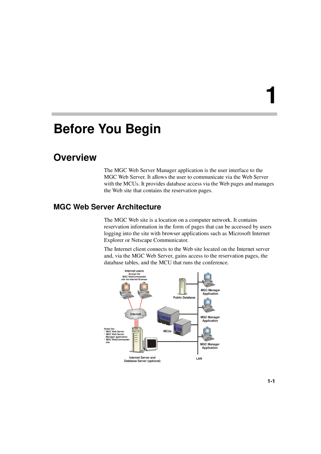 Polycom MGC WebCommander Version 9.0 manual Overview, MGC Web Server Architecture 