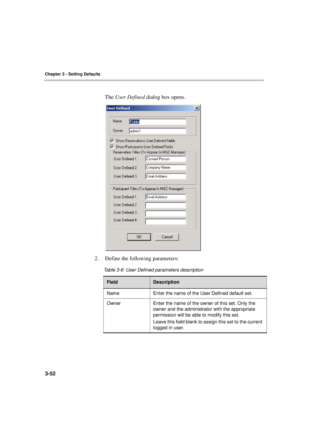 Polycom MGC WebCommander Version 9.0 manual Field Description 