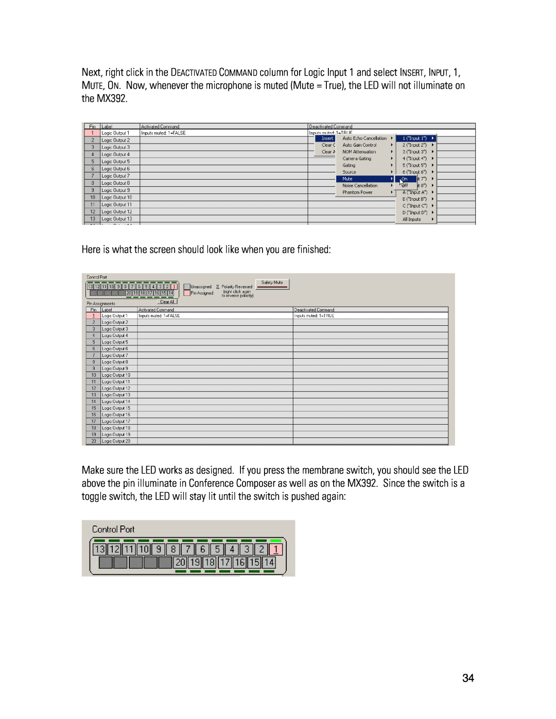 Polycom MX392 manual Here is what the screen should look like when you are finished 