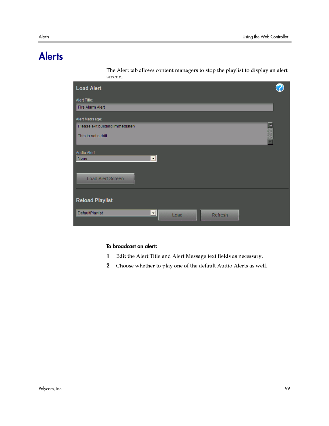 Polycom PDS 2000 manual Alerts 