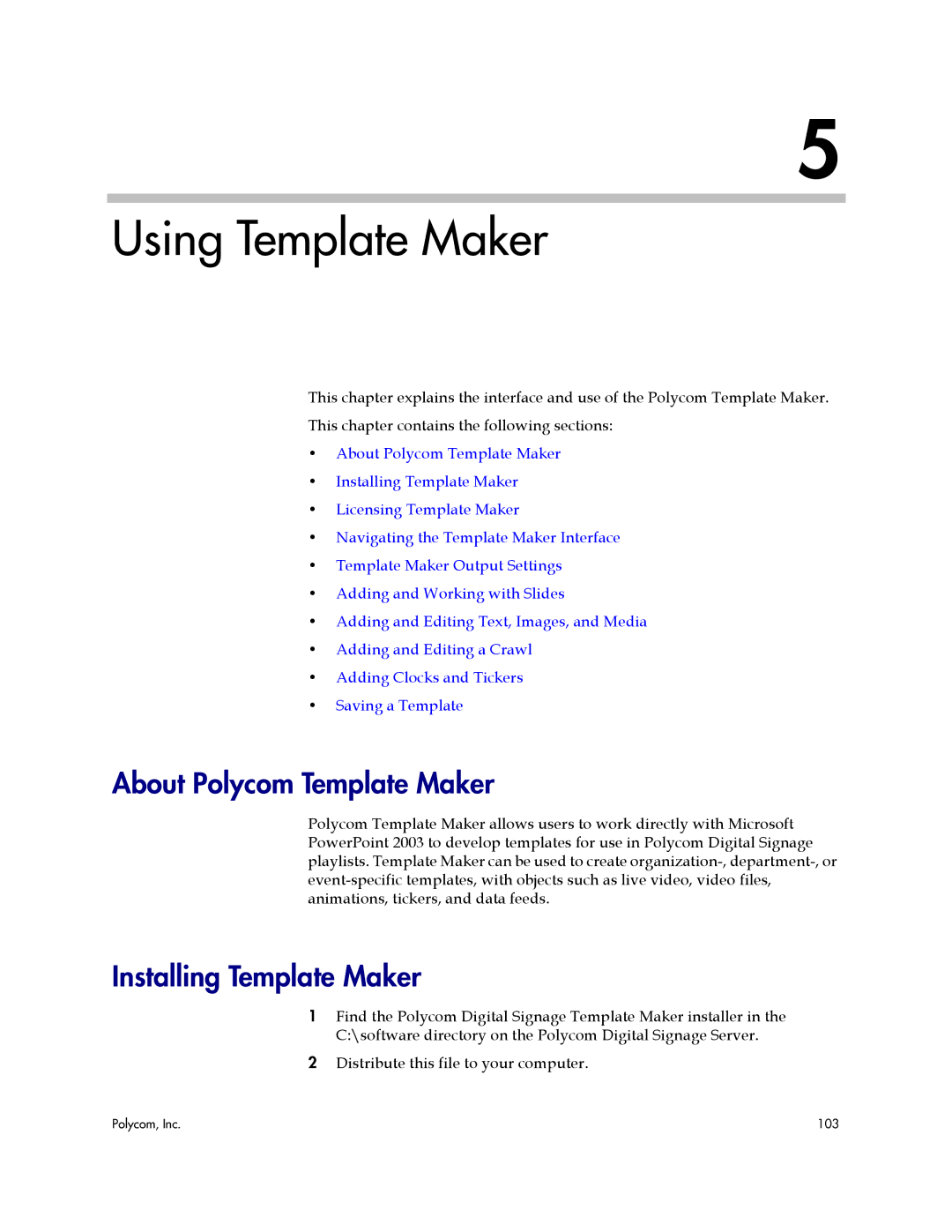 Polycom PDS 2000 manual About Polycom Template Maker, Installing Template Maker 