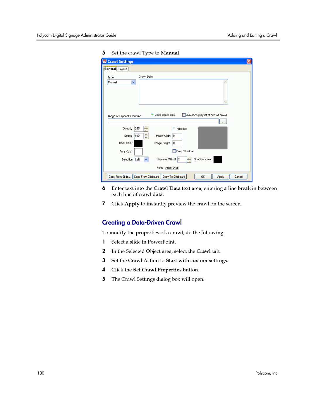 Polycom PDS 2000 manual Creating a Data-Driven Crawl 