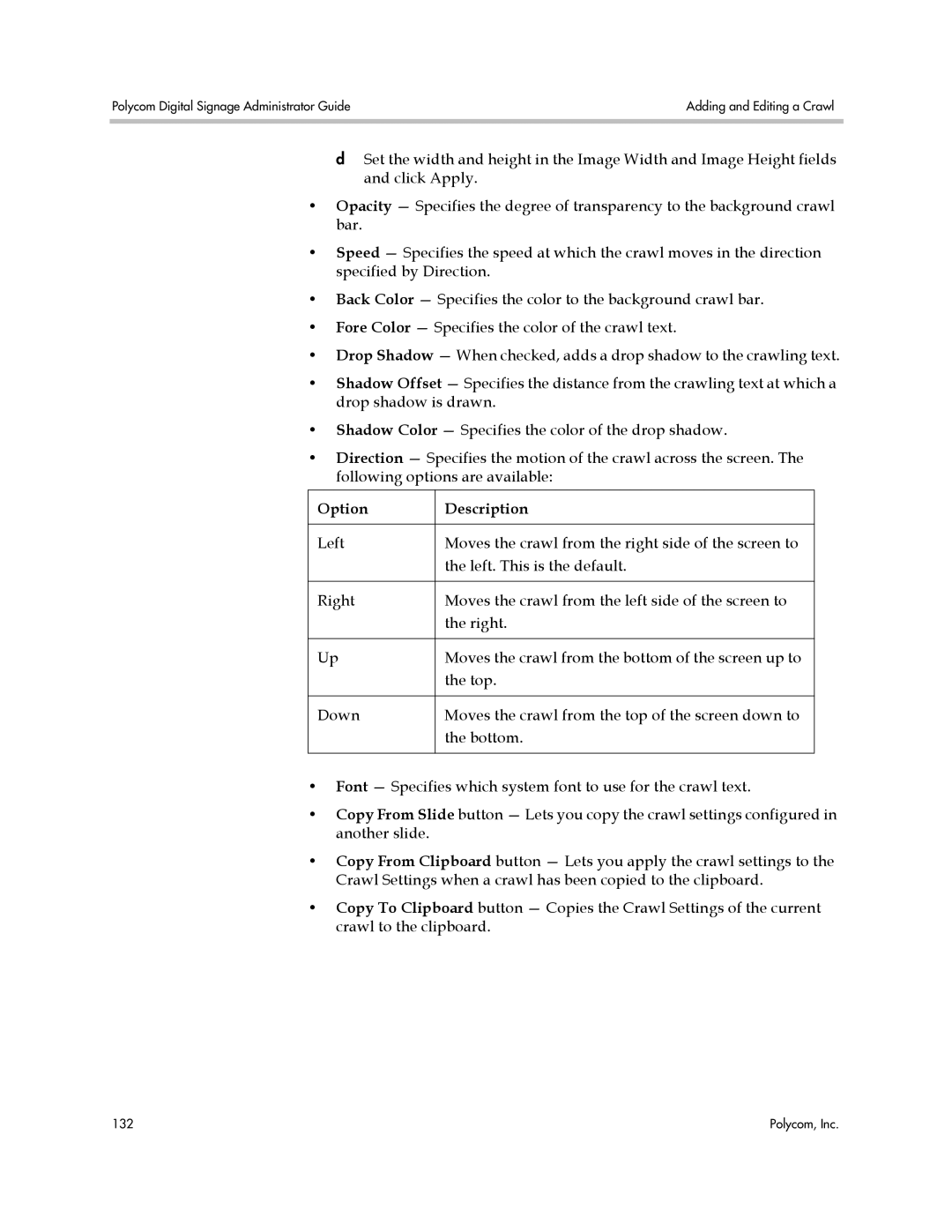 Polycom PDS 2000 manual Option Description 