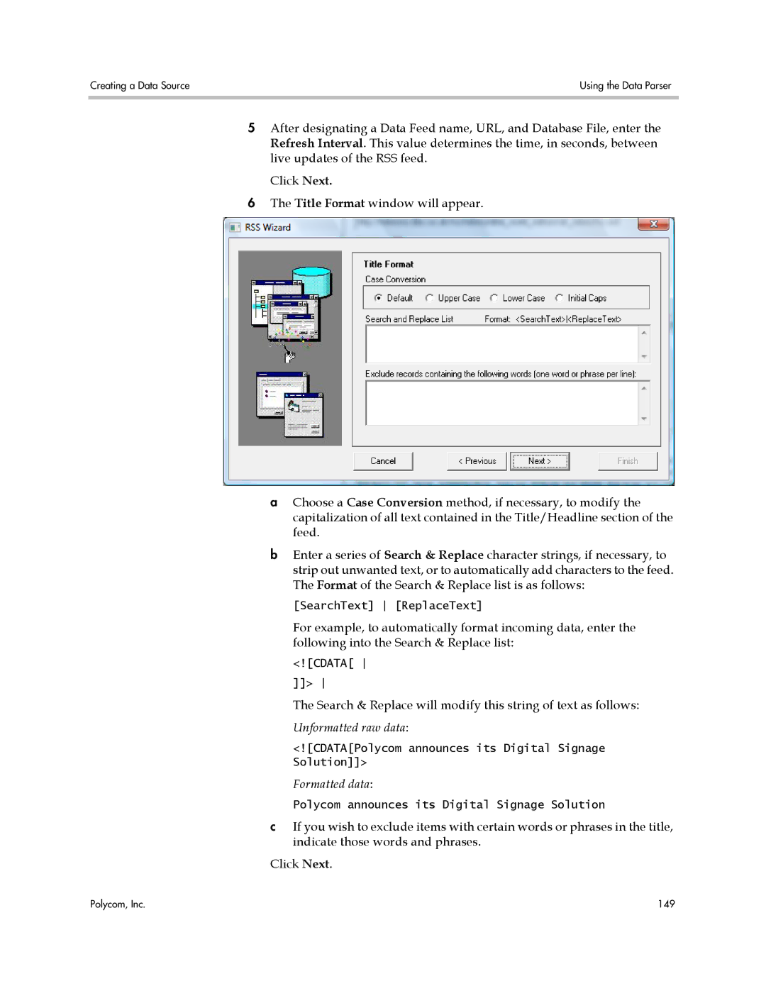 Polycom PDS 2000 manual Formatted data 