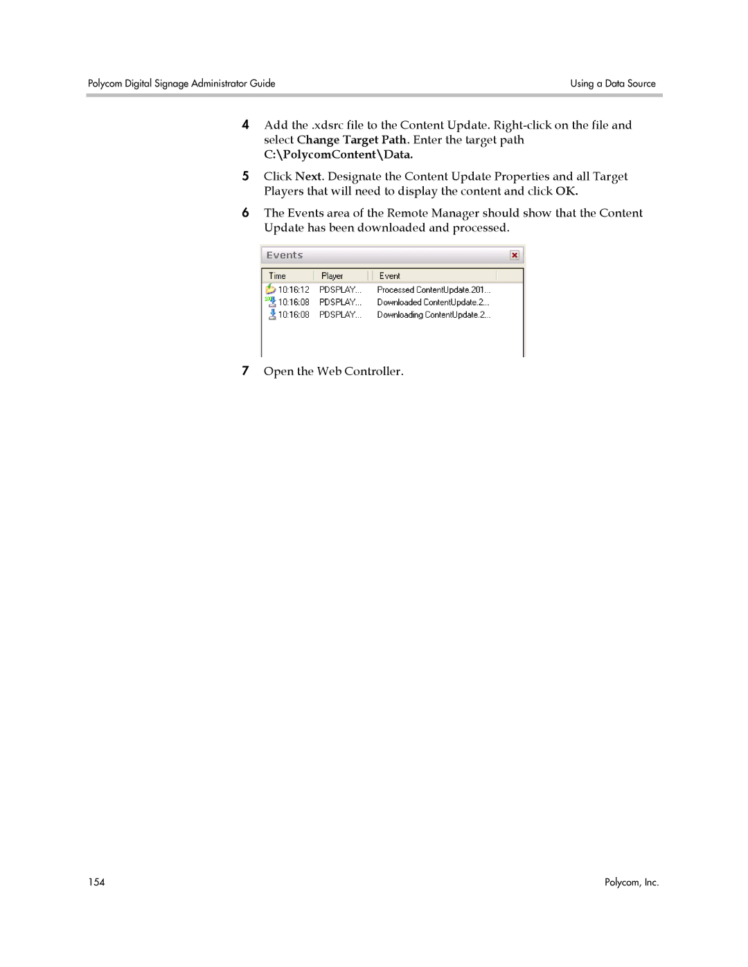 Polycom PDS 2000 manual PolycomContent\Data 