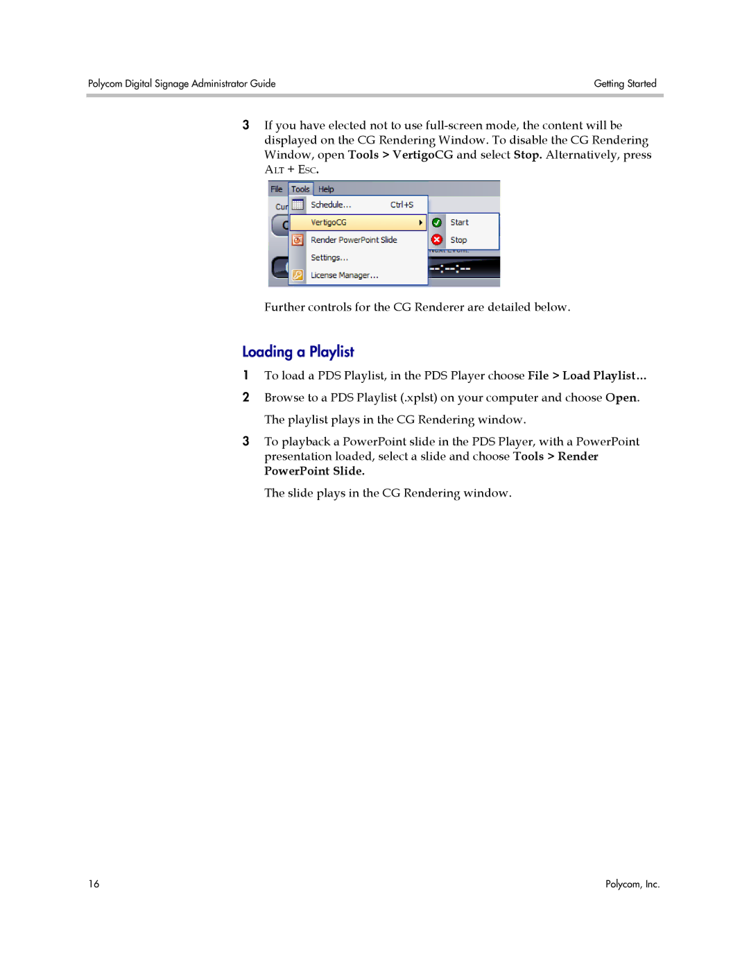 Polycom PDS 2000 manual Loading a Playlist, PowerPoint Slide 