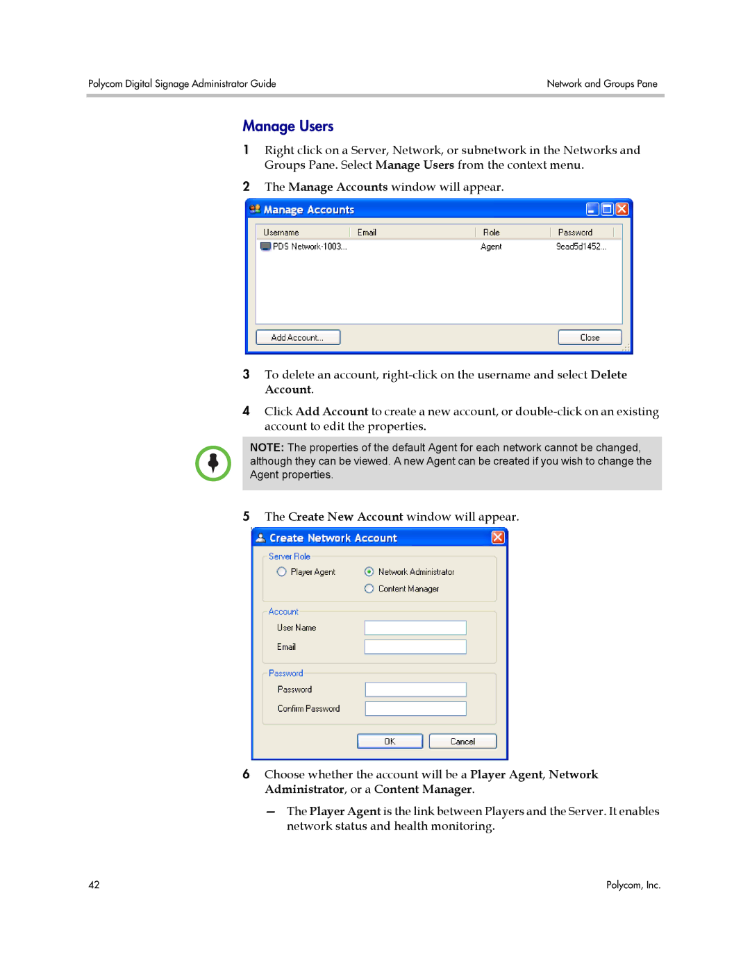 Polycom PDS 2000 manual Manage Users 