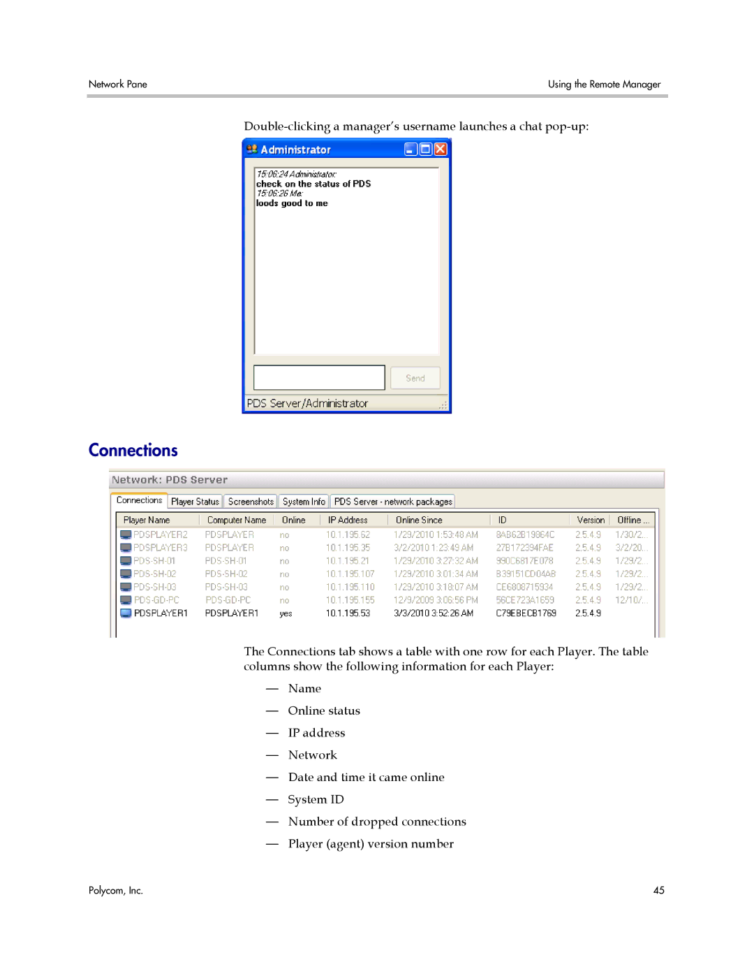 Polycom PDS 2000 manual Connections 