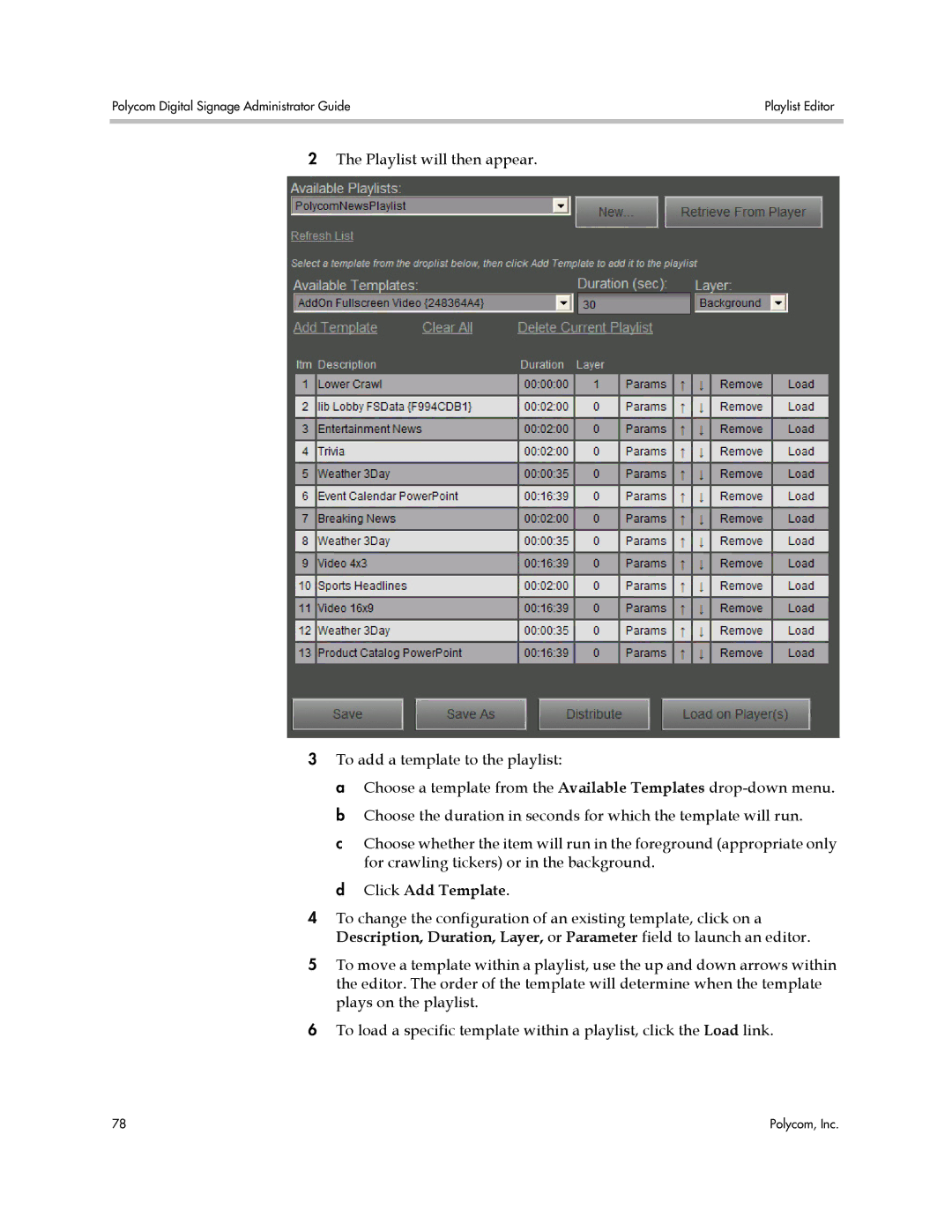 Polycom PDS 2000 manual Click Add Template 