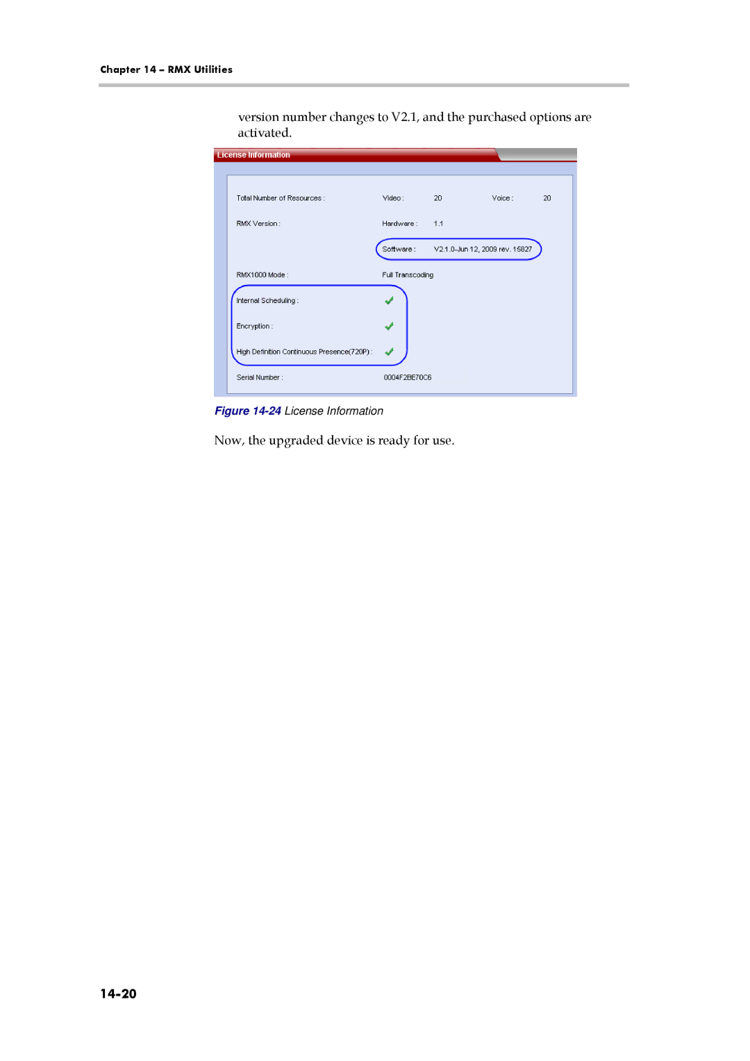 Polycom 3150-16966-002, RMX 1000 manual 14-20, 24License Information 