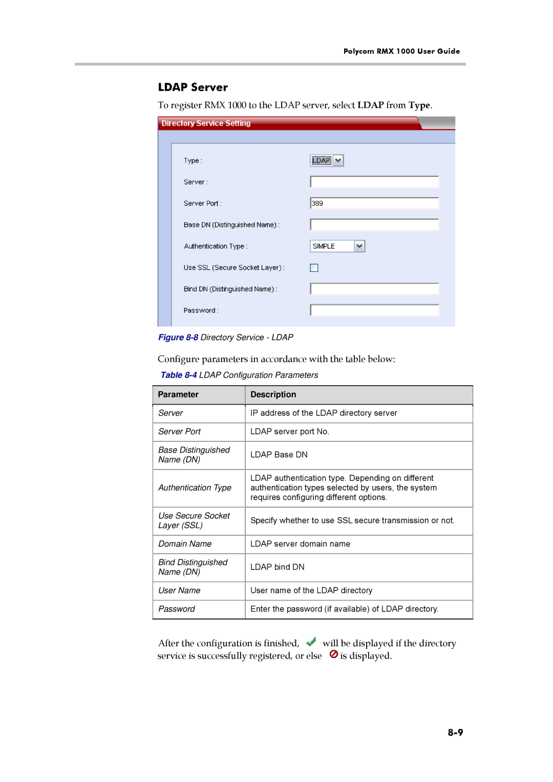 Polycom RMX 1000, 3150-16966-002 manual Ldap Server, 4LDAP Configuration Parameters 