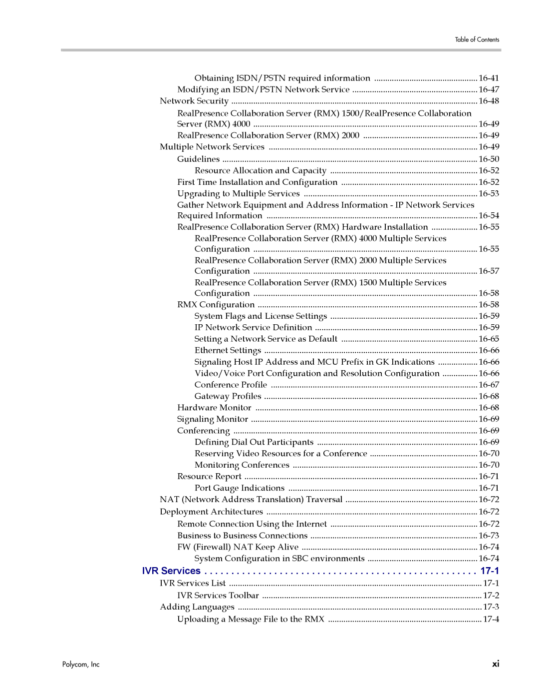 Polycom DOC2702A, RMX 1500 manual IVR Services 