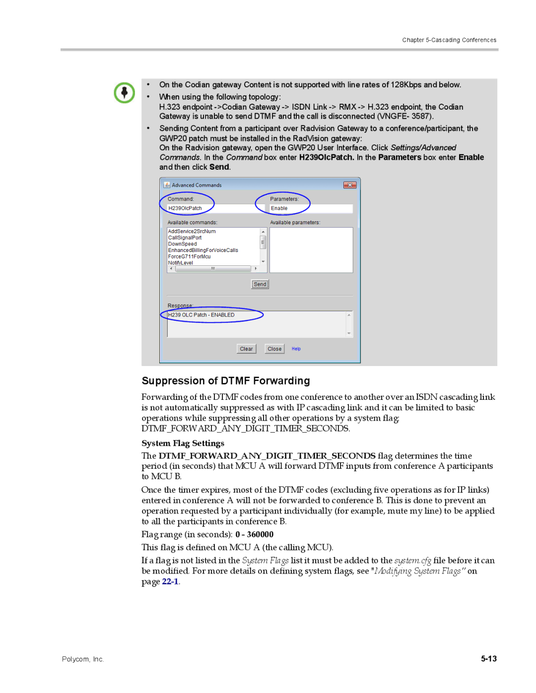 Polycom DOC2702A, RMX 1500 manual Suppression of Dtmf Forwarding, System Flag Settings 