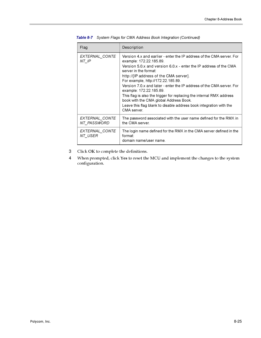 Polycom DOC2702A, RMX 1500 manual Ntip, Http//IP address of the CMA server, Ntpassword, Ntuser 