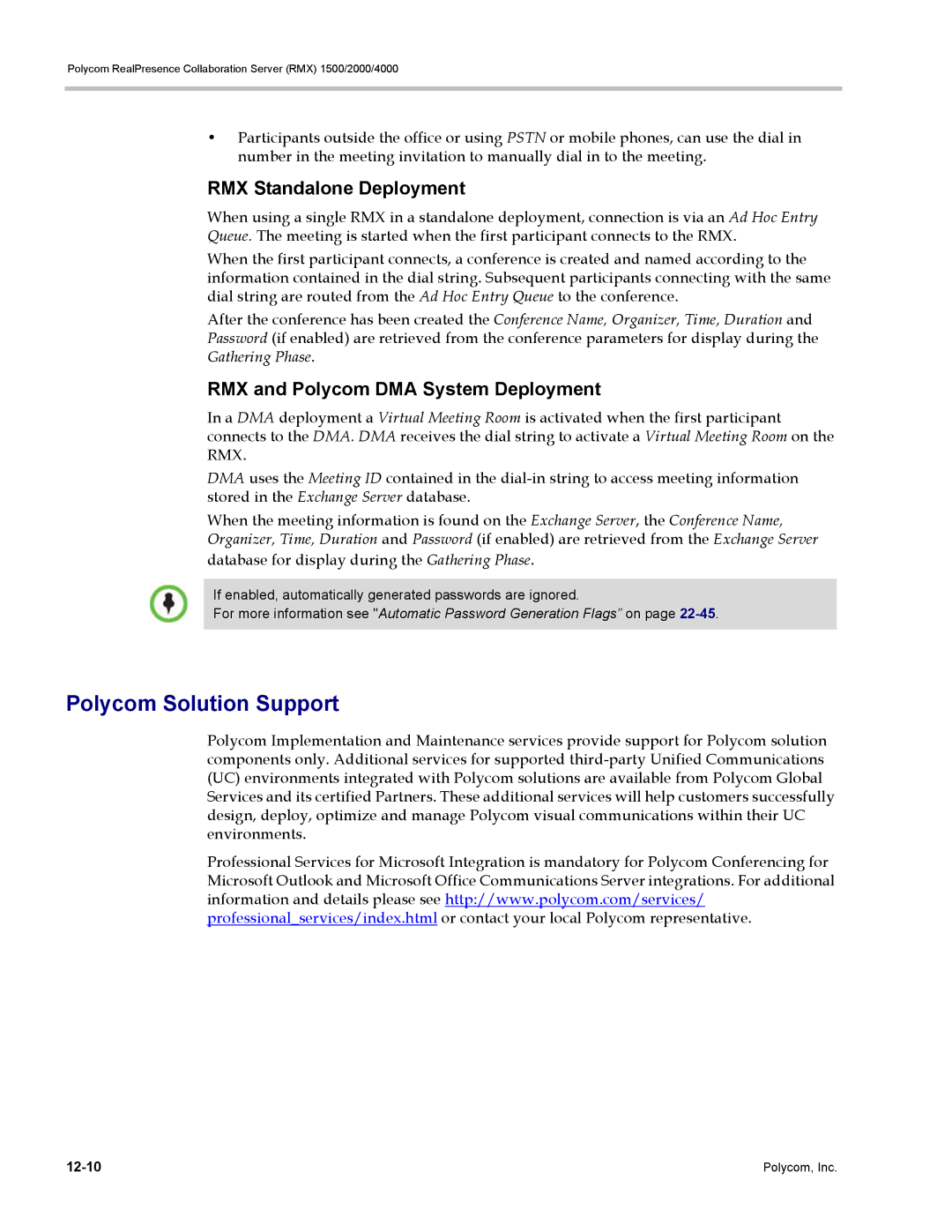 Polycom RMX 1500, DOC2702A manual Polycom Solution Support, RMX Standalone Deployment, RMX and Polycom DMA System Deployment 