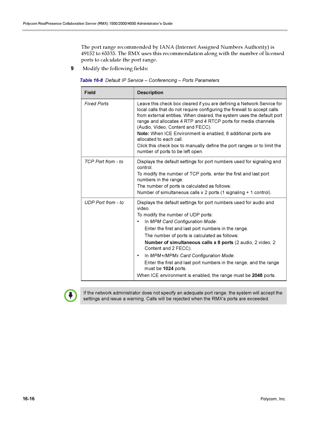 Polycom RMX 1500, DOC2702A manual Number of simultaneous calls x 8 ports 2 audio, 2 video 