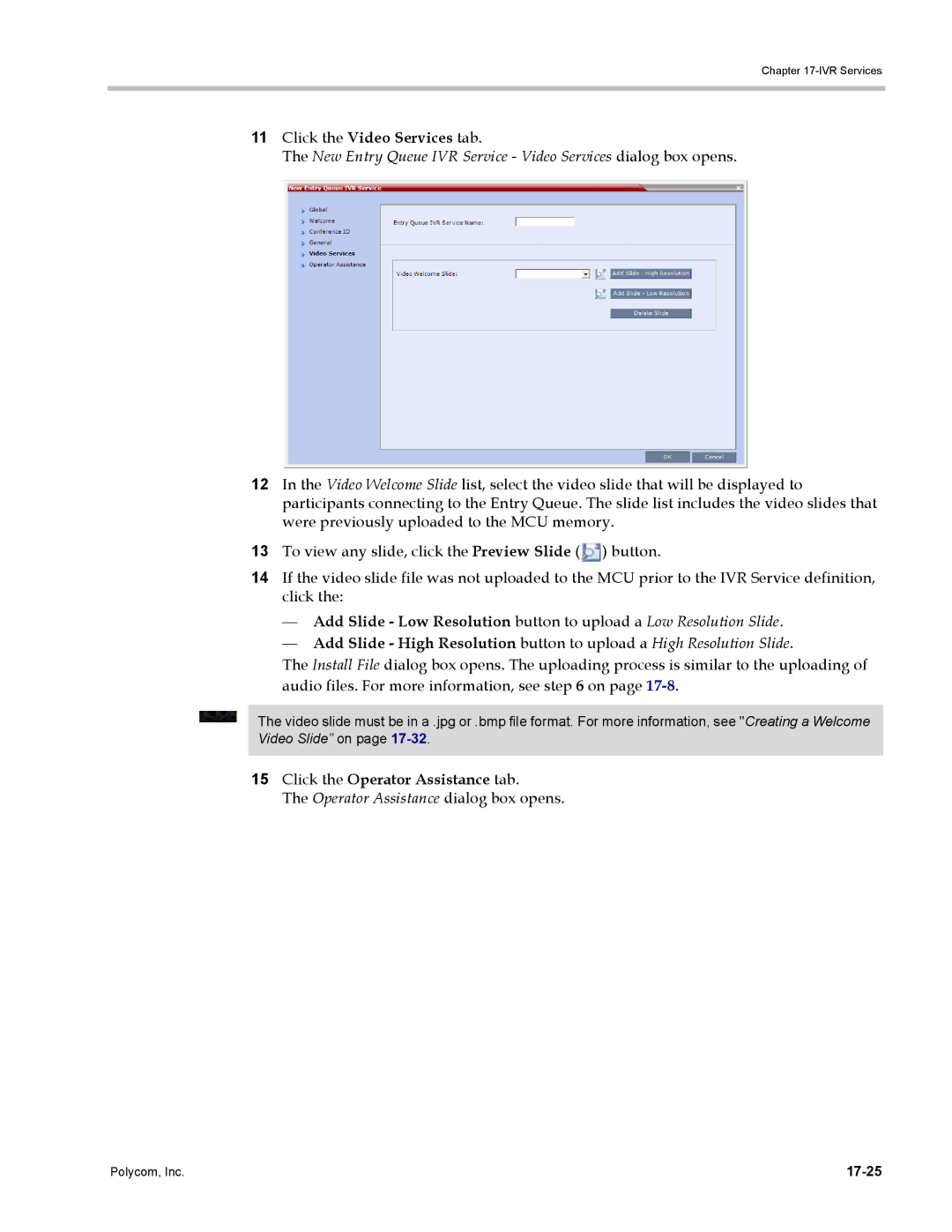 Polycom DOC2702A, RMX 1500 manual Operator Assistance dialog box opens, 17-25 