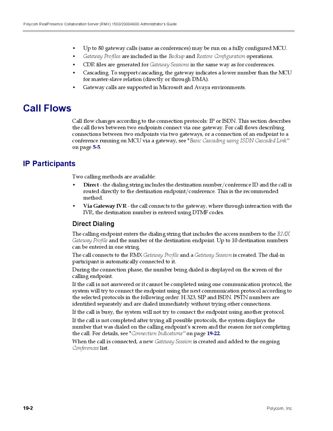 Polycom RMX 1500, DOC2702A manual Call Flows, IP Participants, Direct Dialing 