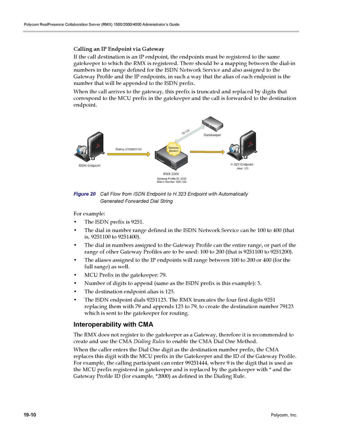 Polycom RMX 1500, DOC2702A manual Interoperability with CMA, Calling an IP Endpoint via Gateway 