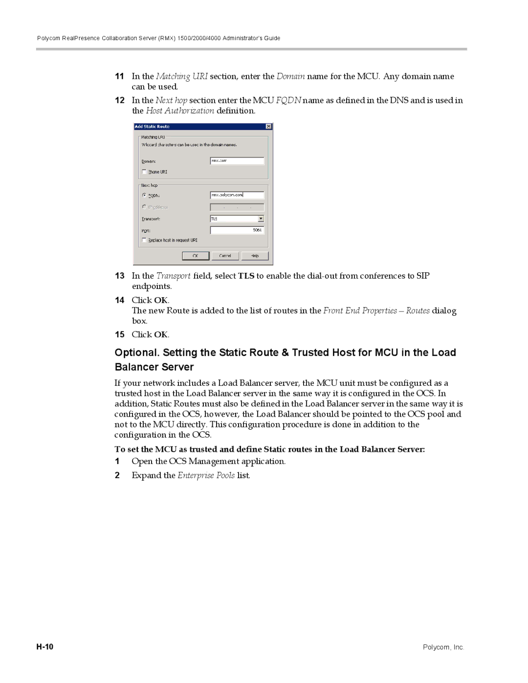 Polycom RMX 1500, DOC2702A manual Expand the Enterprise Pools list 