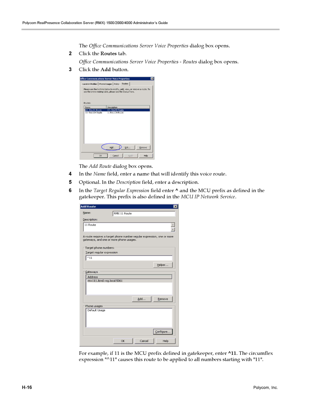 Polycom RMX 1500, DOC2702A manual Click the Routes tab 