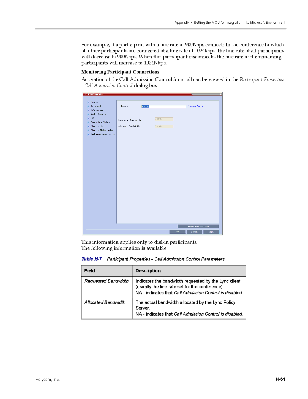 Polycom DOC2702A, RMX 1500 manual Monitoring Participant Connections 