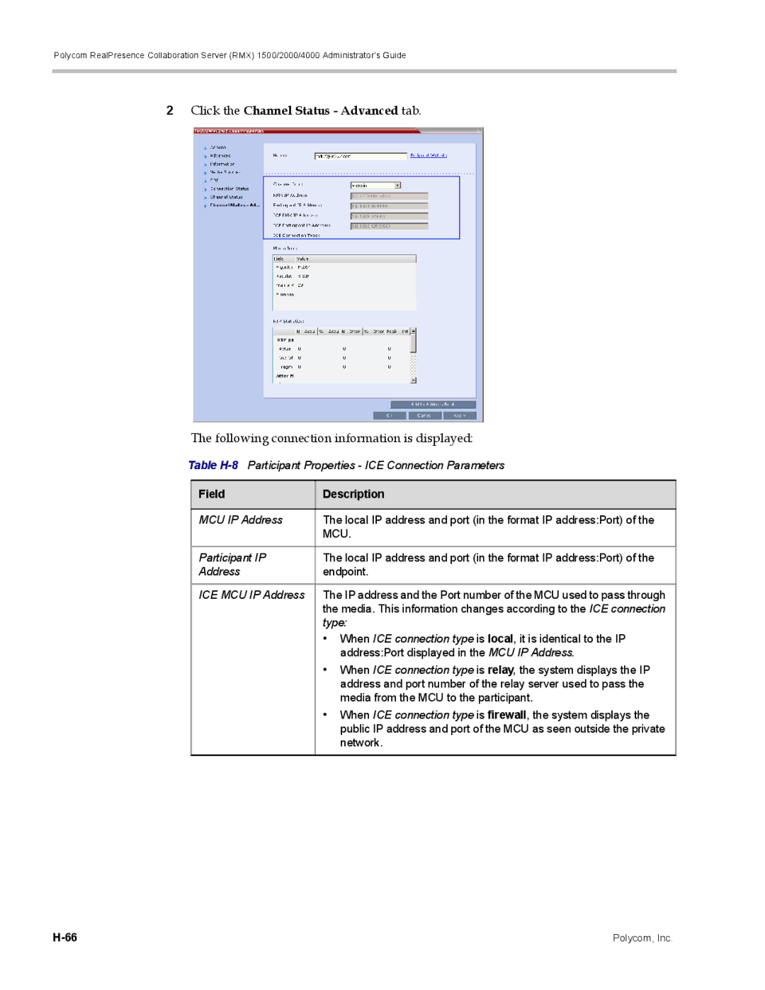 Polycom RMX 1500, DOC2702A manual Following connection information is displayed 