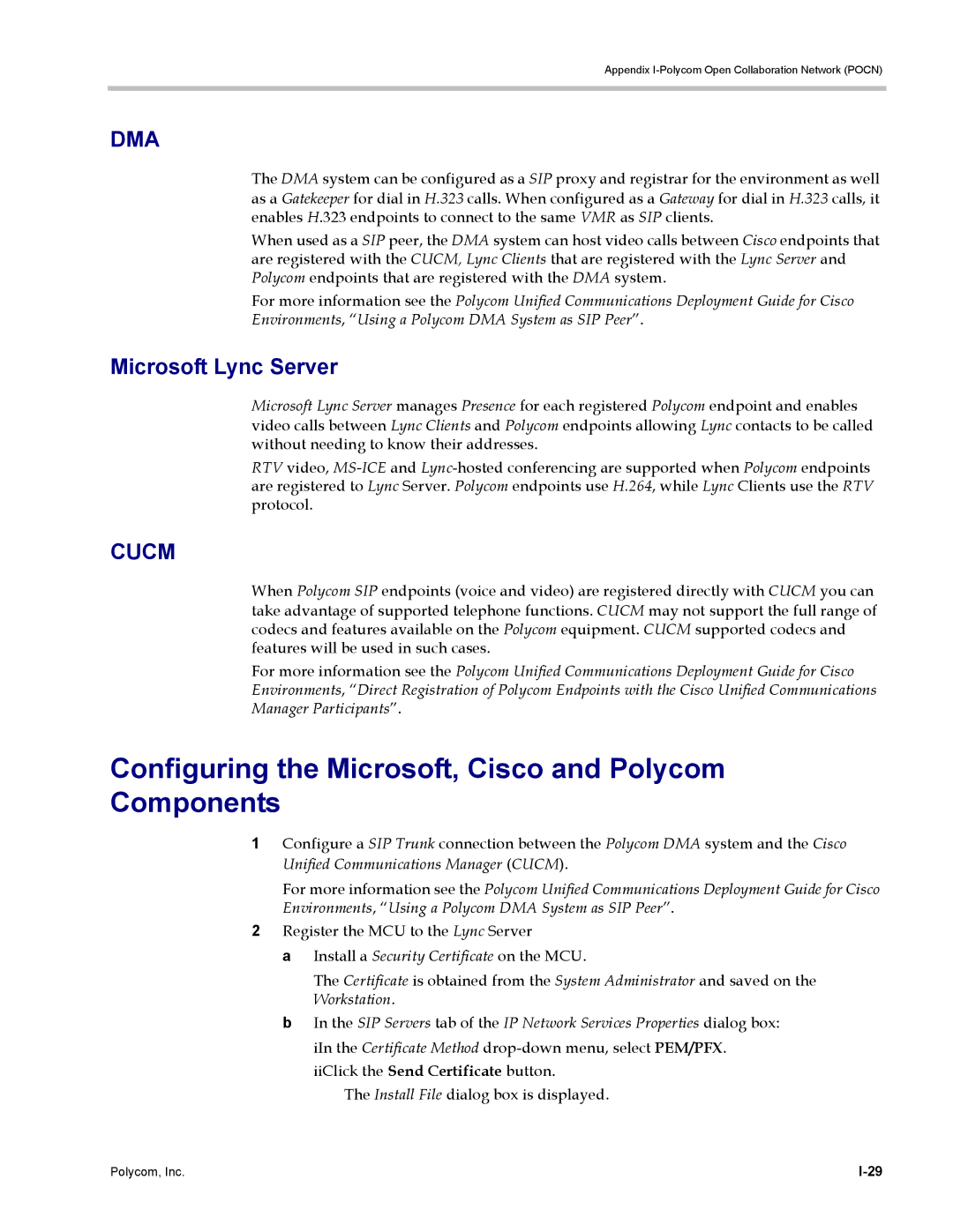 Polycom DOC2702A, RMX 1500 Configuring the Microsoft, Cisco and Polycom Components, Microsoft Lync Server, Workstation 