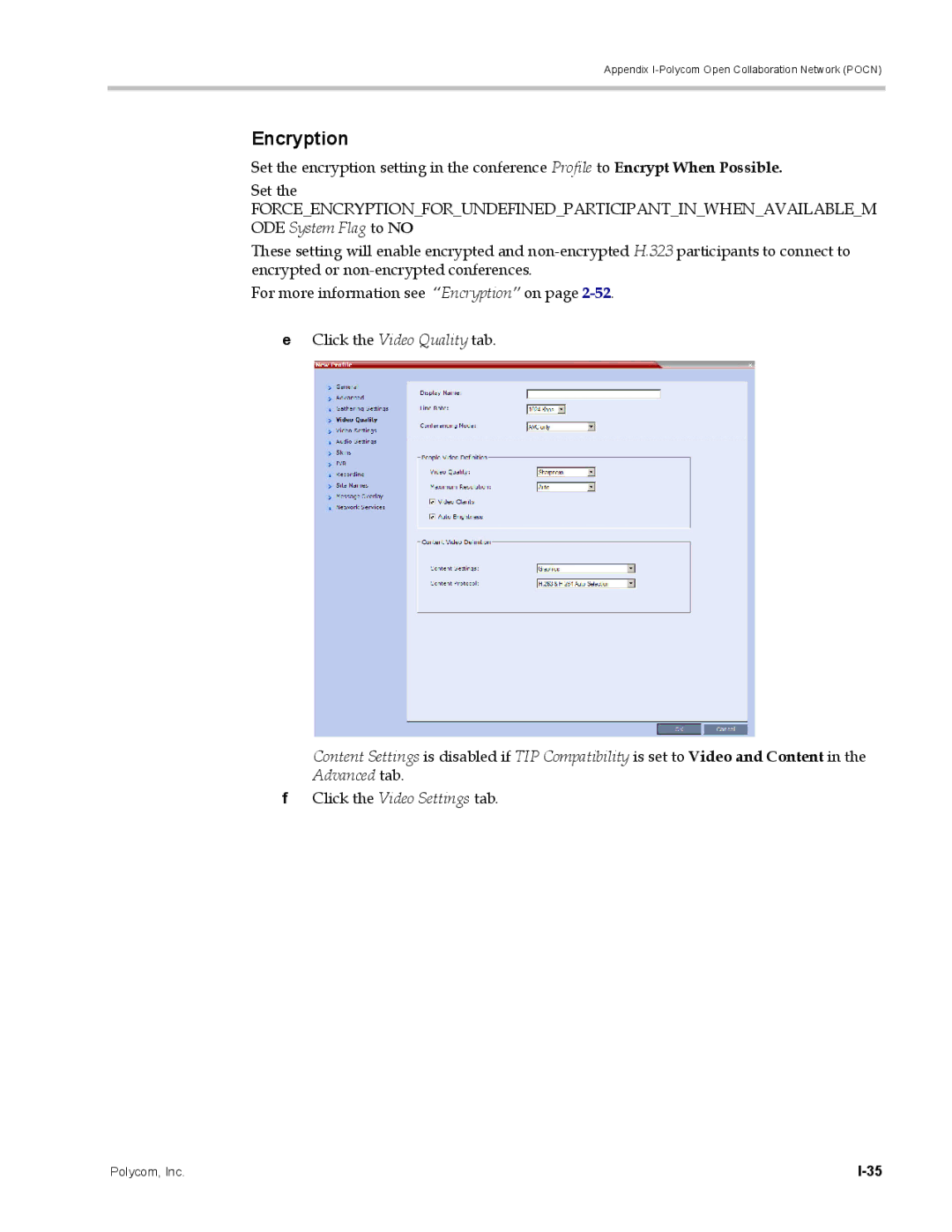 Polycom DOC2702A, RMX 1500 manual Encryption 