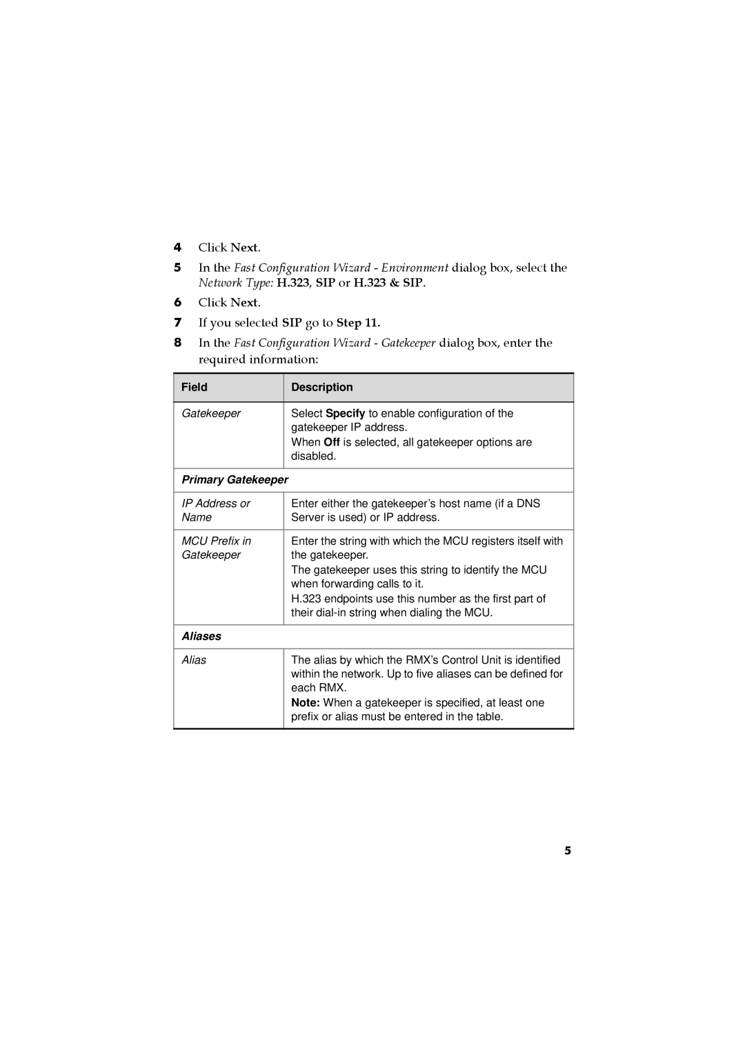 Polycom RMX 2000 manual Primary Gatekeeper, Aliases 