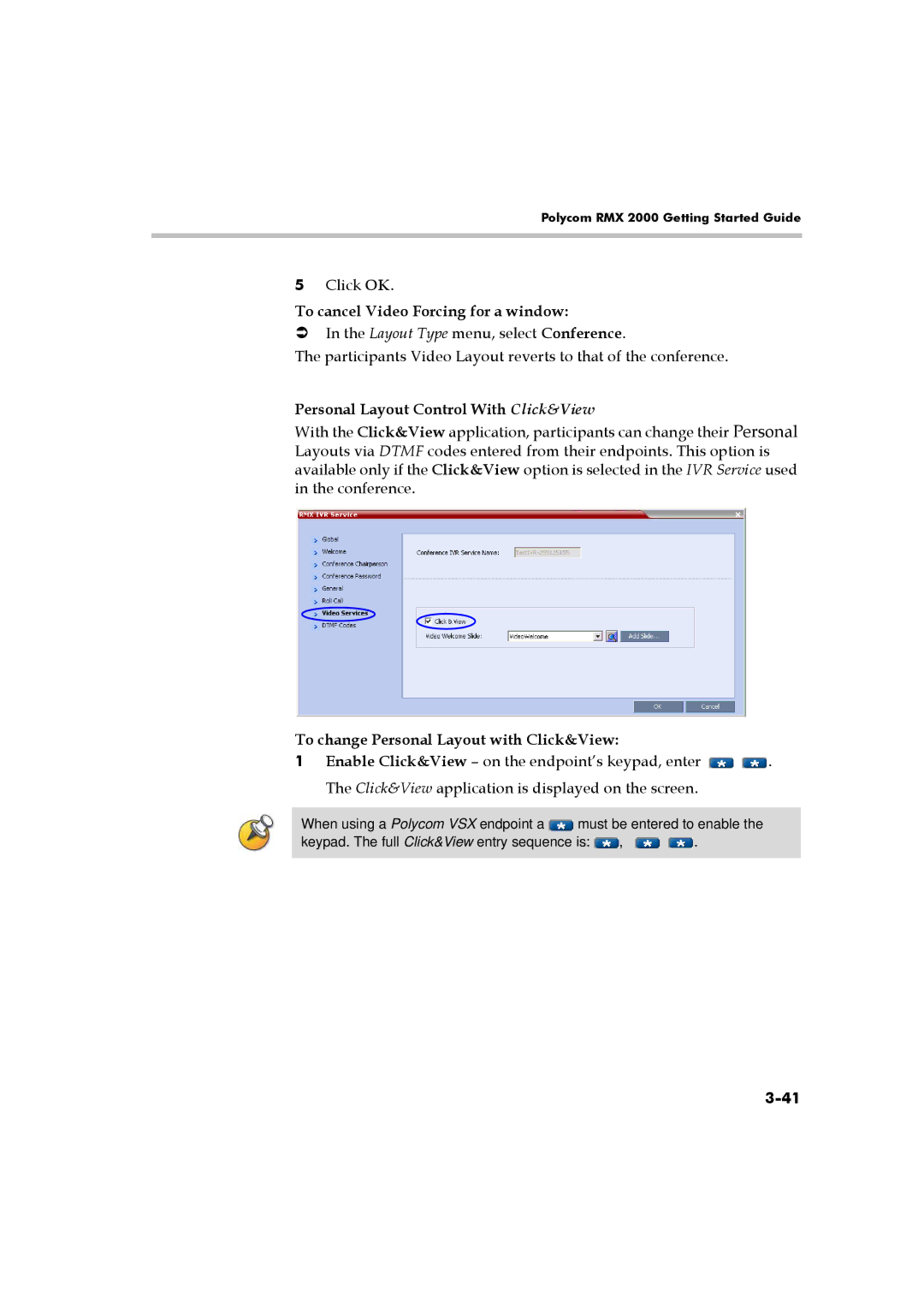 Polycom RMX 2000 manual Personal Layout Control With Click&View, To change Personal Layout with Click&View 