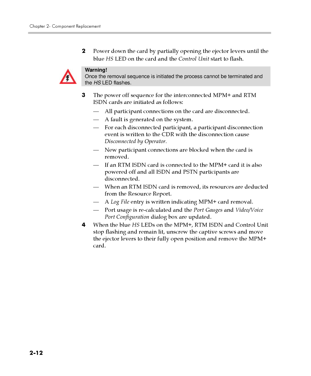 Polycom RMX 4000 manual Component Replacement 