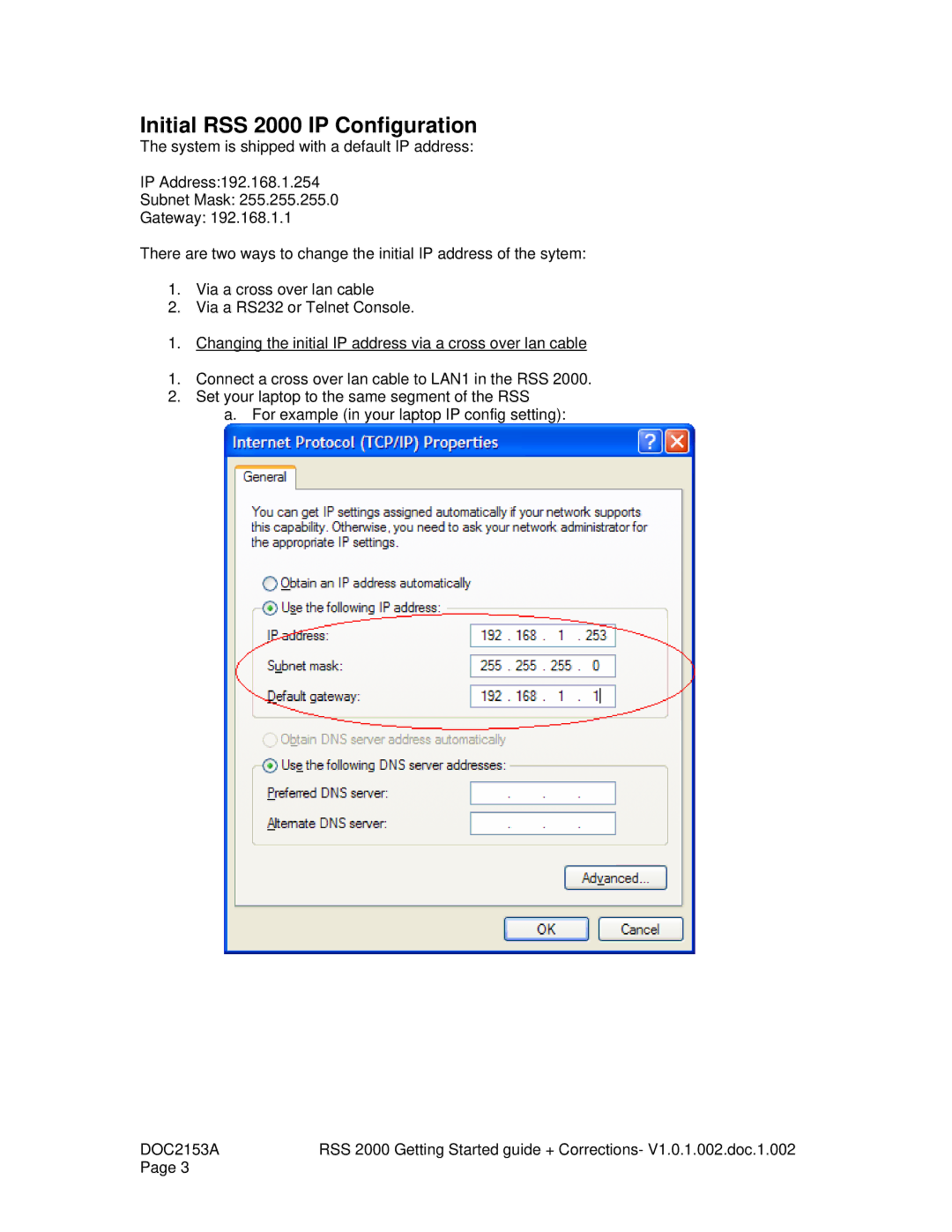 Polycom RSS 2000 V1.0 manual Initial RSS 2000 IP Configuration 