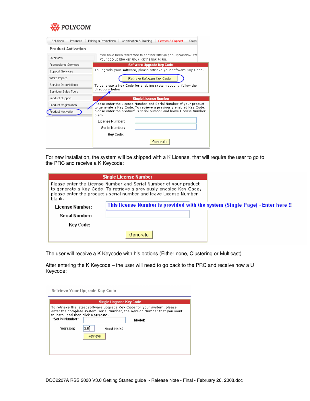 Polycom RSS 2000 manual 