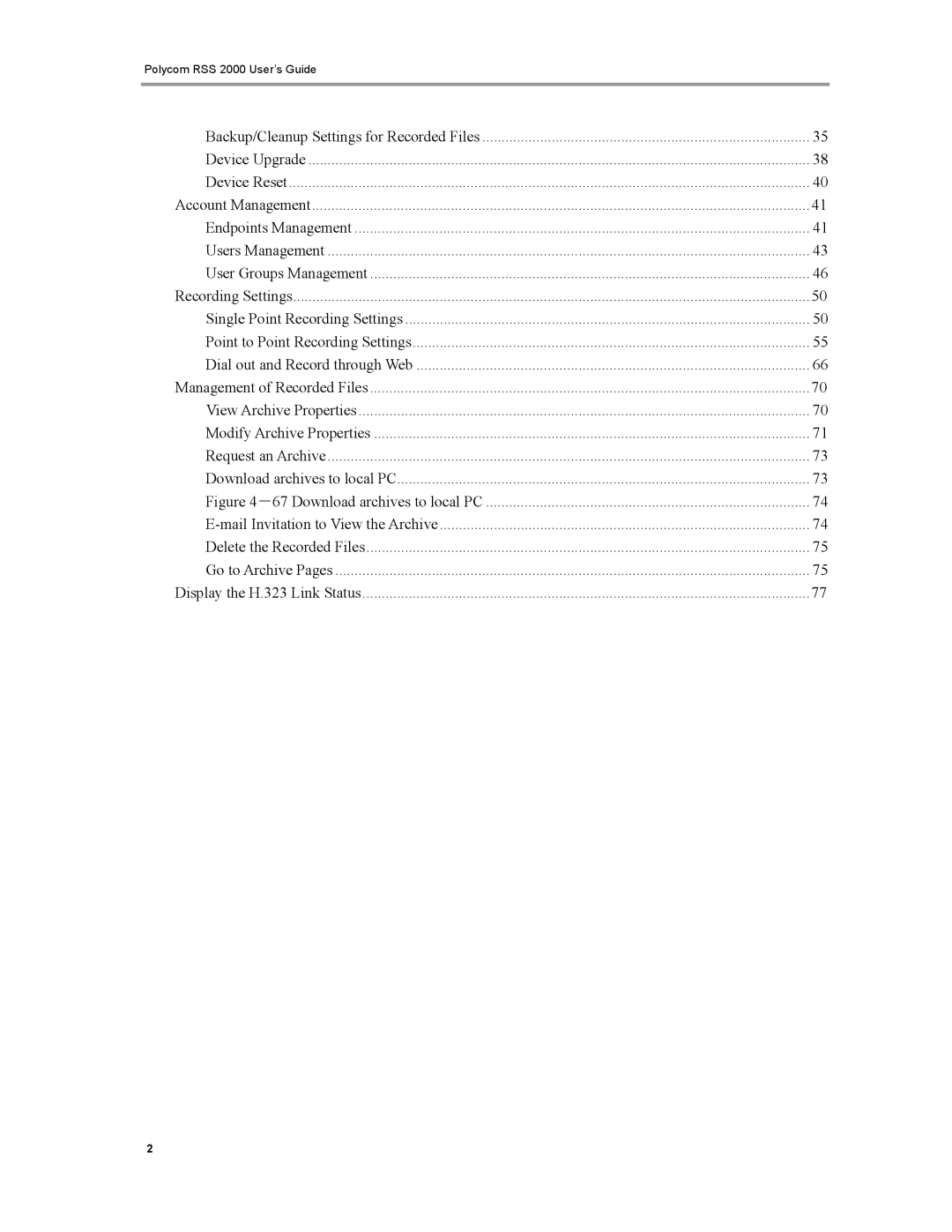 Polycom manual Polycom RSS 2000 User’s Guide 