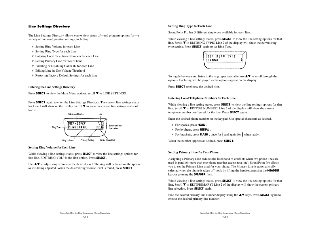 Polycom SE-220 installation instructions Line Settings Directory 