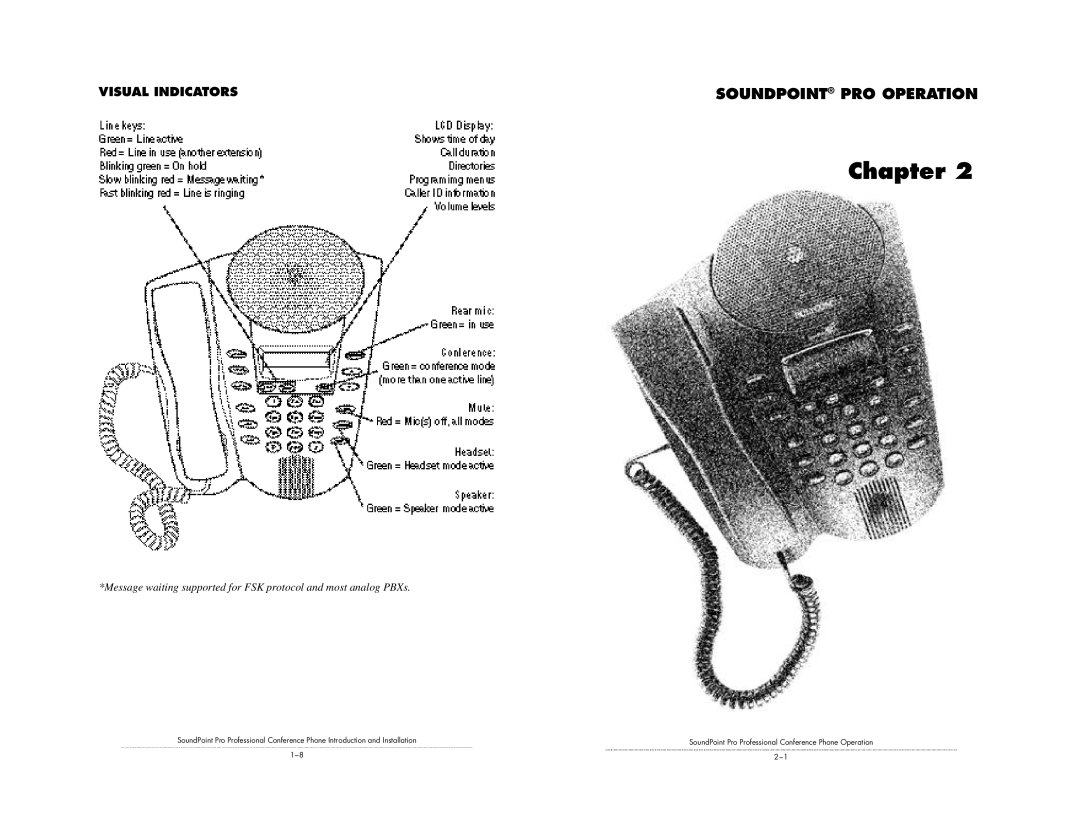 Polycom SE-225 installation instructions Visual Indicators 