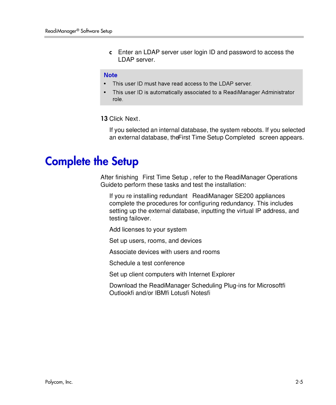 Polycom se200 manual Complete the Setup 