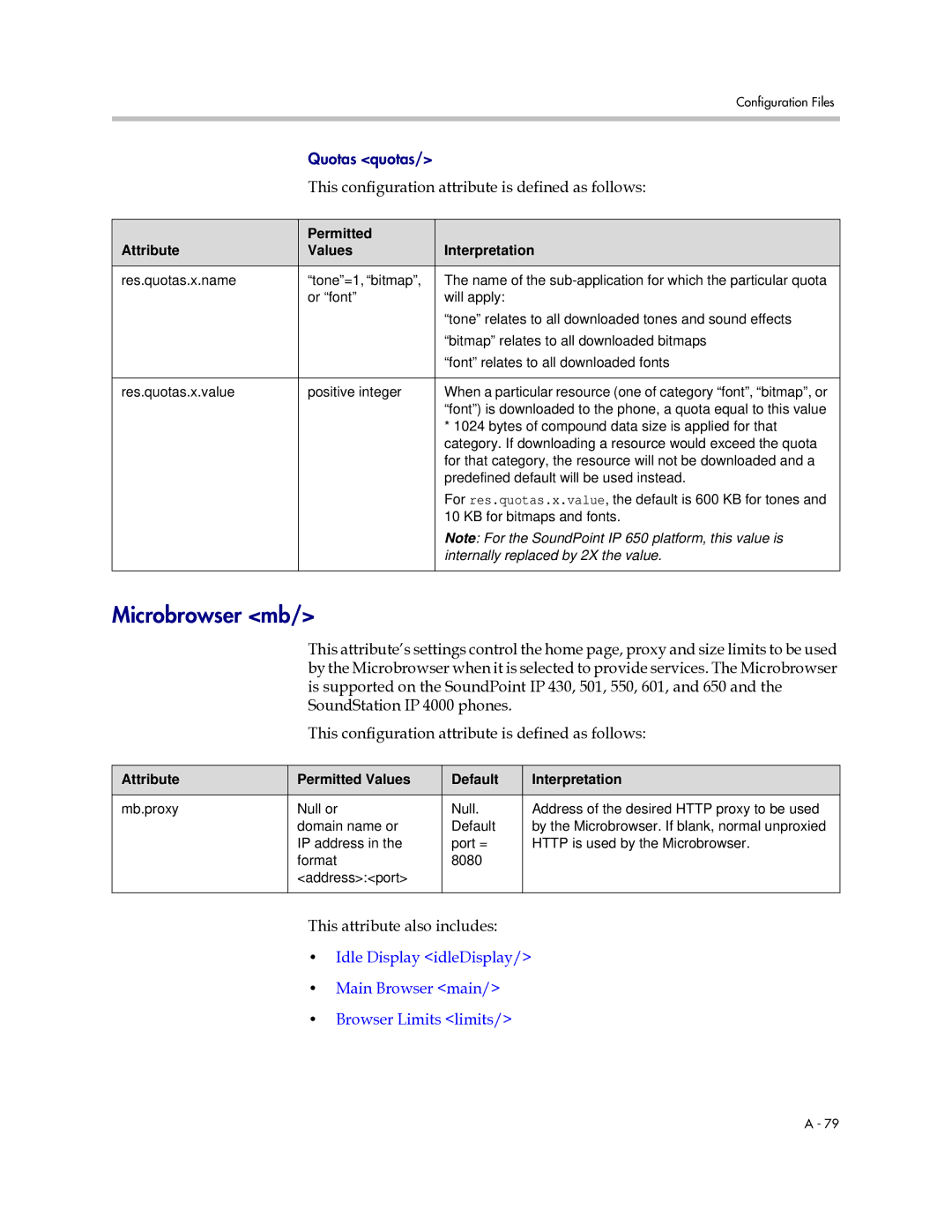 Polycom SIP 2.2.0 manual Microbrowser mb, Internally replaced by 2X the value 