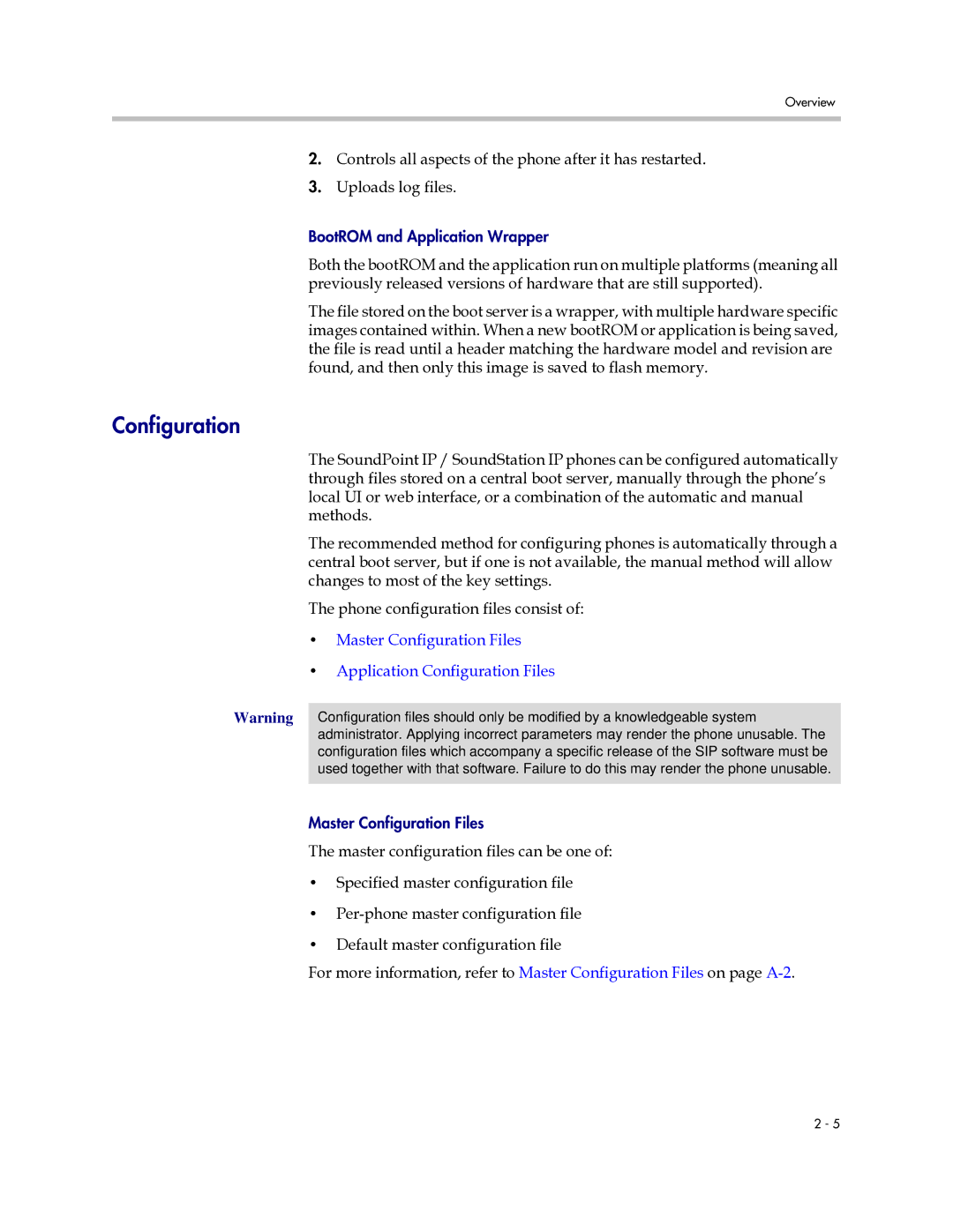 Polycom SIP 2.2.0 manual Master Configuration Files Application Configuration Files 