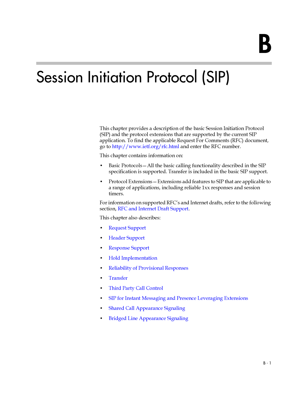 Polycom SIP 2.2.0 manual Session Initiation Protocol SIP 