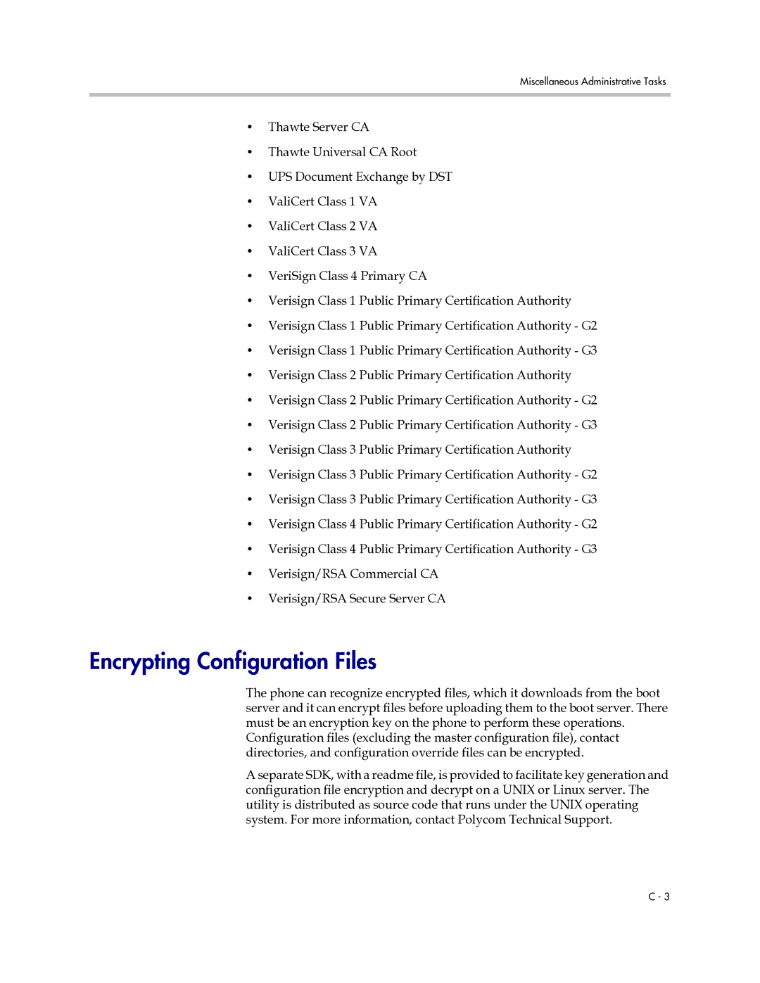 Polycom SIP 2.2.0 manual Encrypting Configuration Files 