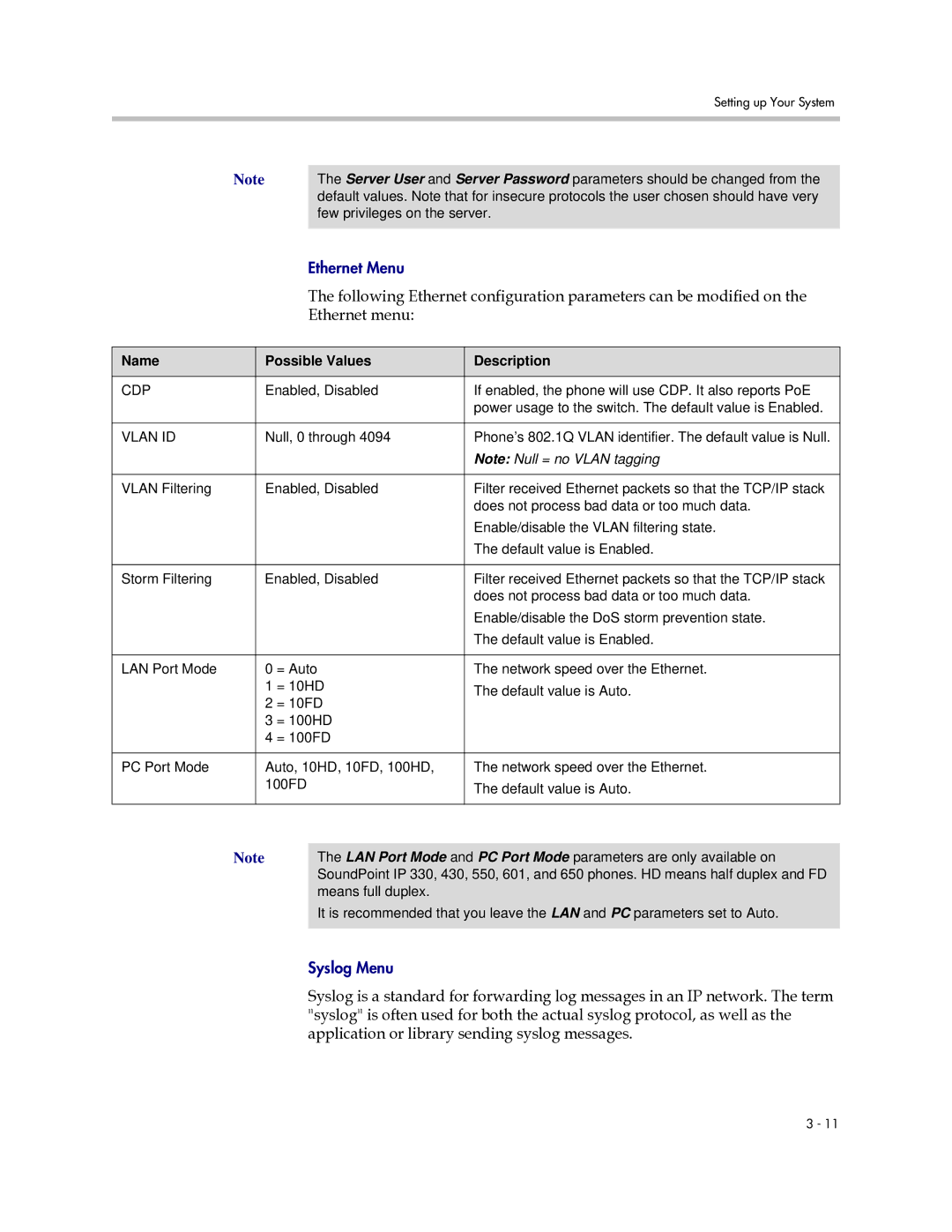 Polycom SIP 2.2.0 manual Ethernet menu, Cdp 